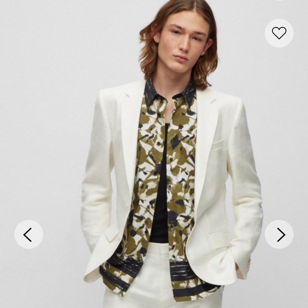 HUGO BOSS RELAXED-FIT SHIRT IN ABSTRACT FLORAL-PRINT COTTON POPLIN Size L - NWT - Picture 4 of 5